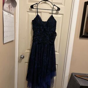 Masquerade Blue glittery Asymmetrical Tiered special occasions Dress size 11/12